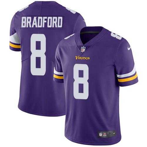Nike Minnesota Vikings #8 Sam Bradford Purple Team Color NFL Vapor Untouchable Limited Jersey,We sell and wholesale Nike Minnesota Vikings #8 Sam Bradford Purple Team Color NFL Vapor Untouchable Limited Jersey on line form chian!